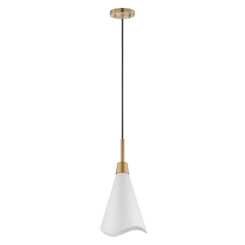 Main product image of Tango 1 Light Small Pendant Matte White w/ Burnished Brass