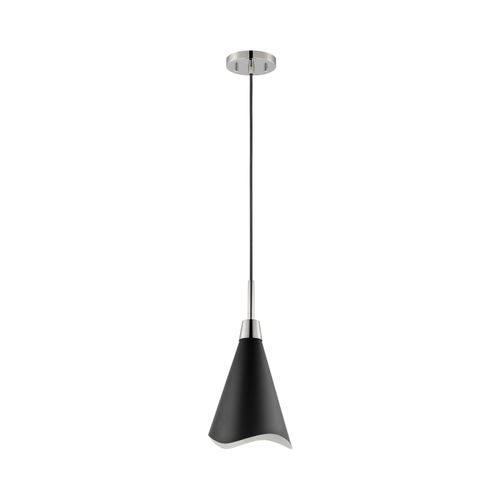 Main product image of Tango 1 Light Small Pendant Matte Black w/ Polished Nickel