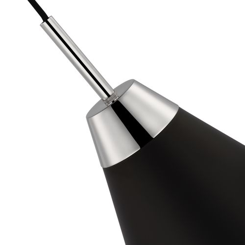 Main product image of Tango 1 Light Small Pendant Matte Black w/ Polished Nickel