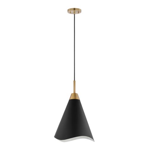 Main product image of Tango 1 Light Medium Pendant Matte Black w/ Burnished Brass
