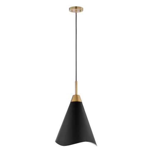 Main product image of Tango 1 Light Medium Pendant Matte Black w/ Burnished Brass
