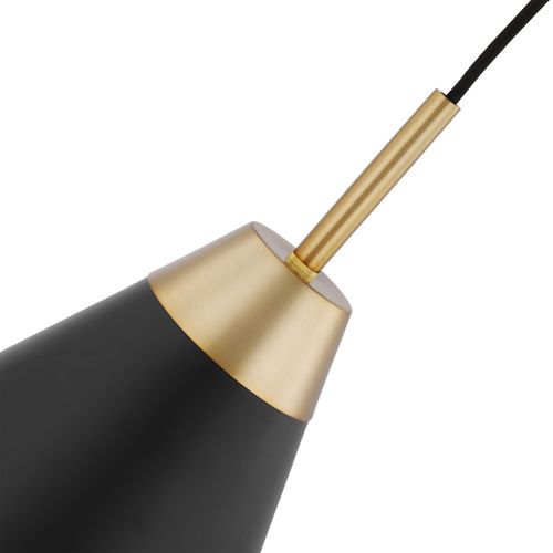 Main product image of Tango 1 Light Medium Pendant Matte Black w/ Burnished Brass