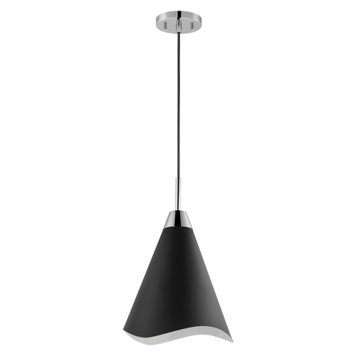 Main product image of Tango 1 Light Medium Pendant Matte Black w/ Polished Nickel