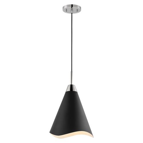 Main product image of Tango 1 Light Medium Pendant Matte Black w/ Polished Nickel
