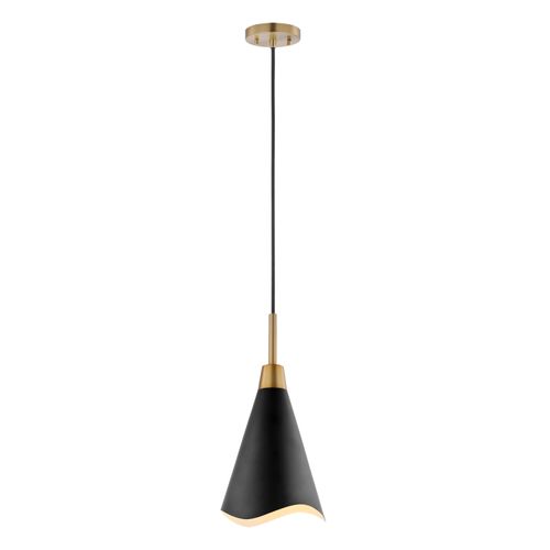 Main product image of Tango 1 Light Large Pendant Matte Black w/ Burnished Brass