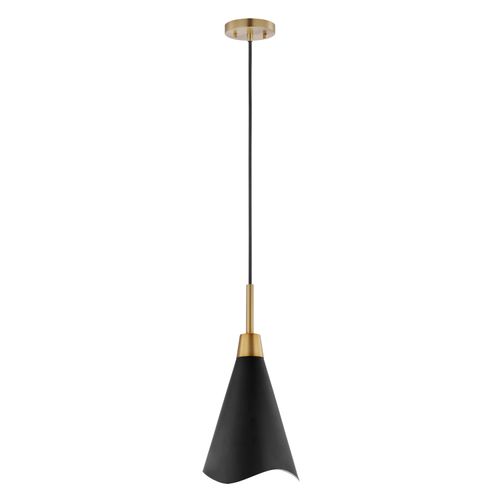 Main product image of Tango 1 Light Large Pendant Matte Black w/ Burnished Brass