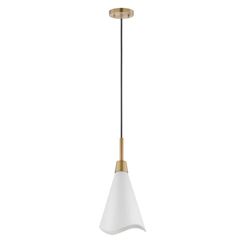 Main product image of Tango 1 Light Large Pendant Matte White w/ Burnished Brass