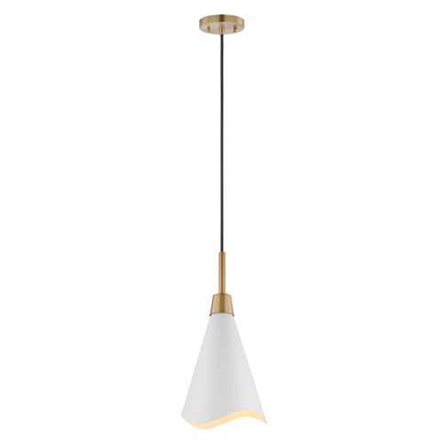 Main product image of Tango 1 Light Large Pendant Matte White w/ Burnished Brass