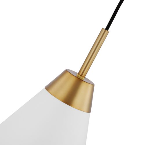 Main product image of Tango 1 Light Large Pendant Matte White w/ Burnished Brass
