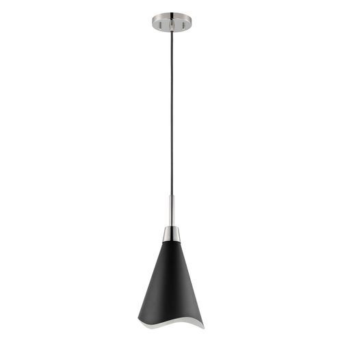 Main product image of Tango 1 Light Large Pendant Matte Black w/ Polished Nickel
