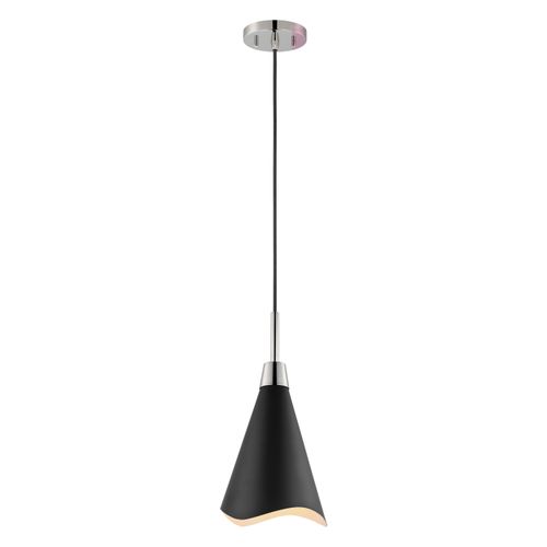 Main product image of Tango 1 Light Large Pendant Matte Black w/ Polished Nickel