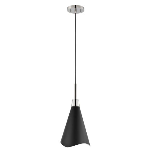 Main product image of Tango 1 Light Large Pendant Matte Black w/ Polished Nickel