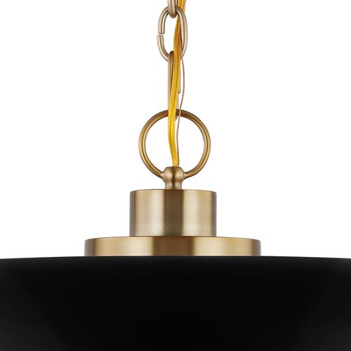 Main product image of Colony 1 Light Small Pendant Matte Black w/ Burnished Brass