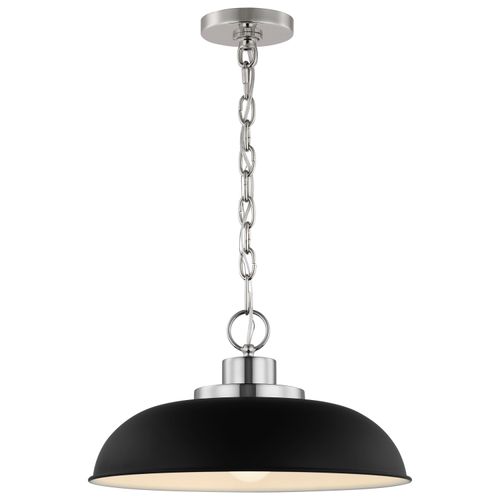 Main product image of Colony 1 Light Small Pendant Matte Black w/ Polished Nickel