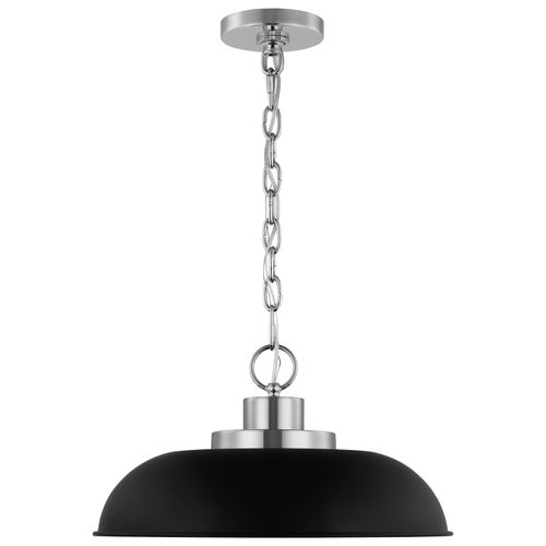 Main product image of Colony 1 Light Small Pendant Matte Black w/ Polished Nickel
