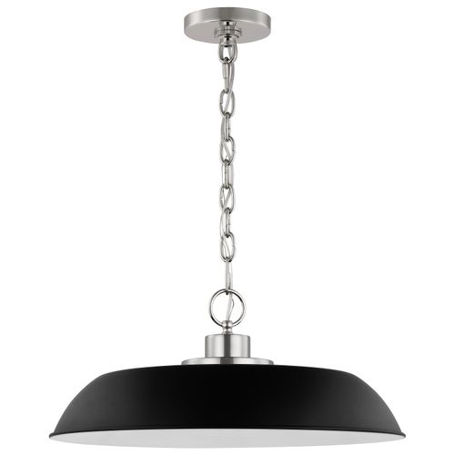 Main product image of Colony 1 Light Medium Pendant Matte Black w/ Polished Nickel