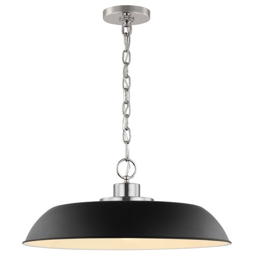 Main product image of Colony 1 Light Medium Pendant Matte Black w/ Polished Nickel