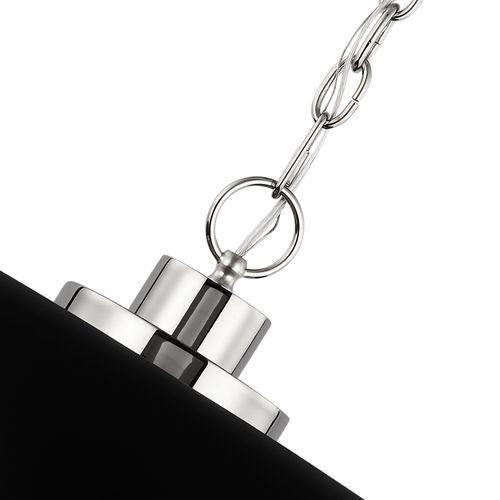 Main product image of Colony 1 Light Medium Pendant Matte Black w/ Polished Nickel
