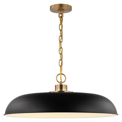 Main product image of Colony 1 Light Large Pendant Matte Black w/ Burnished Brass