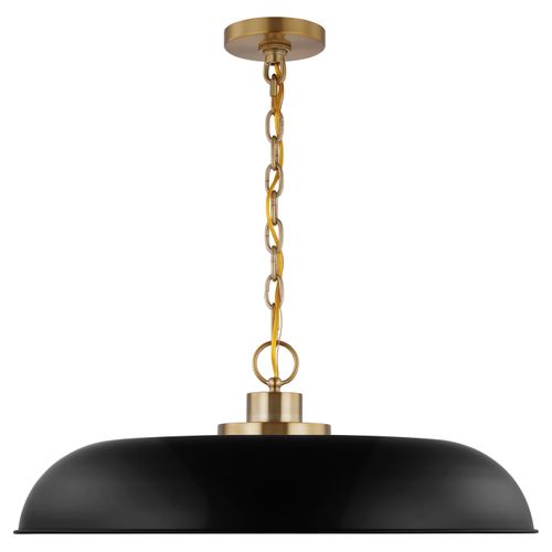 Main product image of Colony 1 Light Large Pendant Matte Black w/ Burnished Brass