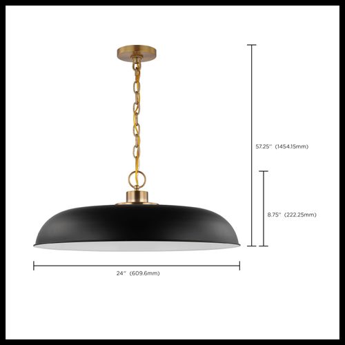 Main product image of Colony 1 Light Large Pendant Matte Black w/ Burnished Brass