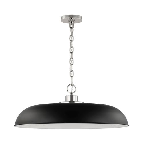Main product image of Colony 1 Light Large Pendant Matte Black w/ Polished Nickel