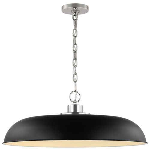 Main product image of Colony 1 Light Large Pendant Matte Black w/ Polished Nickel