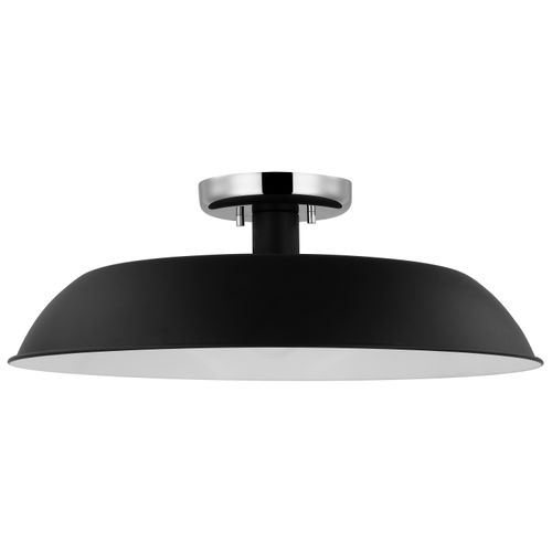 Main product image of Colony 1 Light Medium Semi-Flush Mount Fixture Matte Black w/ Polished Nickel