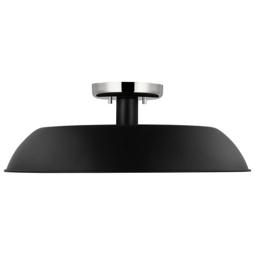 Main product image of Colony 1 Light Medium Semi-Flush Mount Fixture Matte Black w/ Polished Nickel