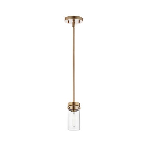 Main product image of Intersection 1 Light Mini Pendant Burnished Brass w/ Clear Glass