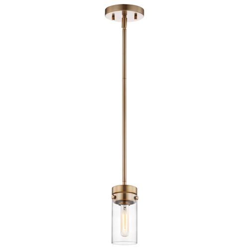 Main product image of Intersection 1 Light Mini Pendant Burnished Brass w/ Clear Glass