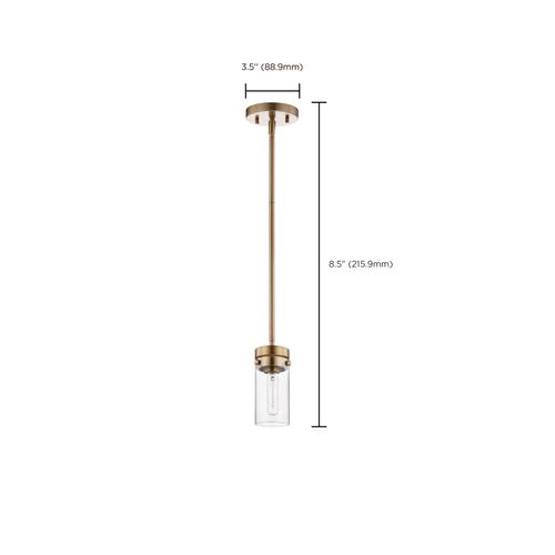 Main product image of Intersection 1 Light Mini Pendant Burnished Brass w/ Clear Glass