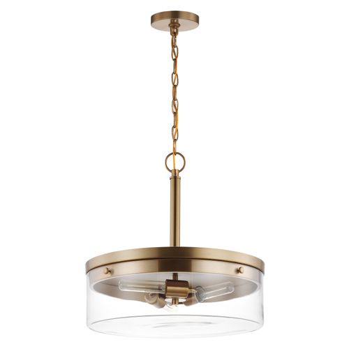 Main product image of Intersection 3 Light Pendant Burnished Brass w/ Clear Glass