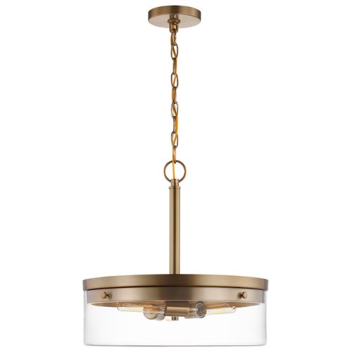 Main product image of Intersection 3 Light Pendant Burnished Brass w/ Clear Glass