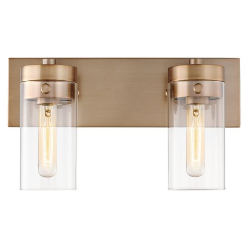 Main product image of Intersection 2 Light Vanity Burnished Brass w/ Clear Glass