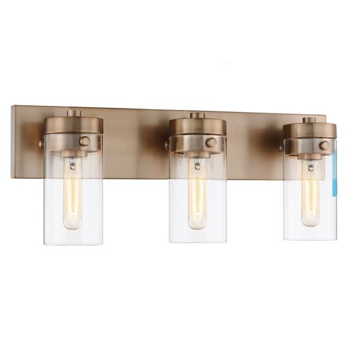 Main product image of Intersection 3 Light Vanity Burnished Brass w/ Clear Glass
