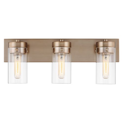 Main product image of Intersection 3 Light Vanity Burnished Brass w/ Clear Glass