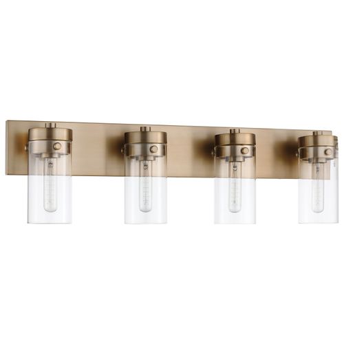 Main product image of Intersection 4 Light Vanity Burnished Brass w/ Clear Glass