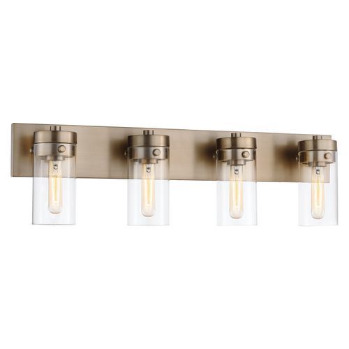 Main product image of Intersection 4 Light Vanity Burnished Brass w/ Clear Glass