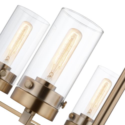 Main product image of Intersection 5 Light Chandelier Burnished Brass w/ Clear Glass