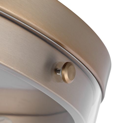 Main product image of Intersection Large Flush Mount Fixture Burnished Brass w/ Clear Glass