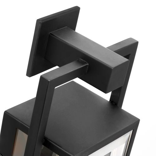 Main product image of Exhibit 1 Light Small Wall Lantern Matte Black Finish w/ Clear Beveled Glass