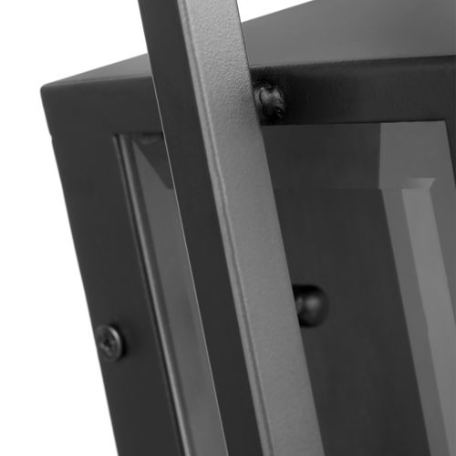 Main product image of Exhibit 1 Light Medium Wall Lantern Matte Black Finish w/ Clear Beveled Glass