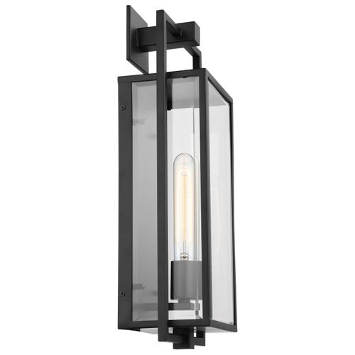 Main product image of Exhibit 1 Light Large Wall Lantern Matte Black Finish w/ Clear Beveled Glass