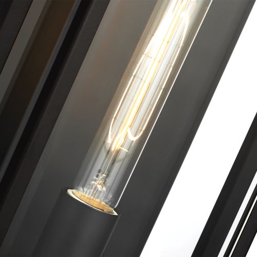 Main product image of Exhibit 1 Light Large Wall Lantern Matte Black Finish w/ Clear Beveled Glass