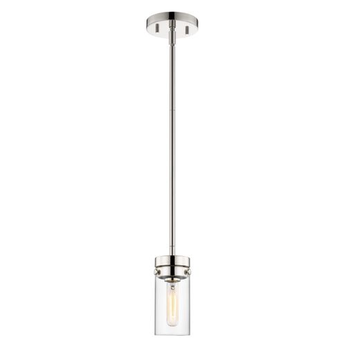 Main product image of Intersection 1 Light Mini Pendant Polished Nickel w/ Clear Glass