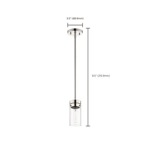 Main product image of Intersection 1 Light Mini Pendant Polished Nickel w/ Clear Glass