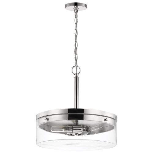 Main product image of Intersection 3 Light Pendant Polished Nickel w/ Clear Glass