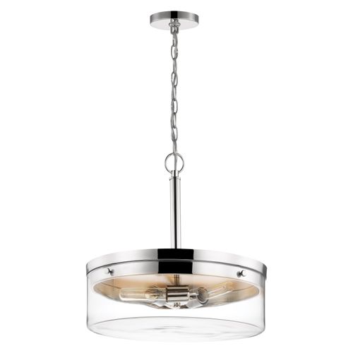 Main product image of Intersection 3 Light Pendant Polished Nickel w/ Clear Glass