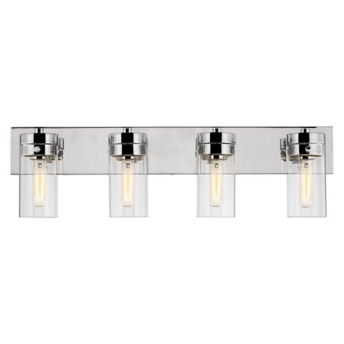 Main product image of Intersection 4 Light Vanity Polished Nickel w/ Clear Glass